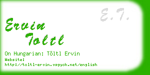 ervin toltl business card