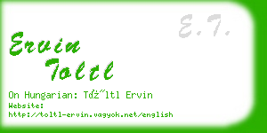 ervin toltl business card